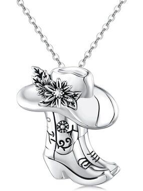 Women's Boot A Sterling Turquoise Pendant Highland Cow Skull Western Necklace